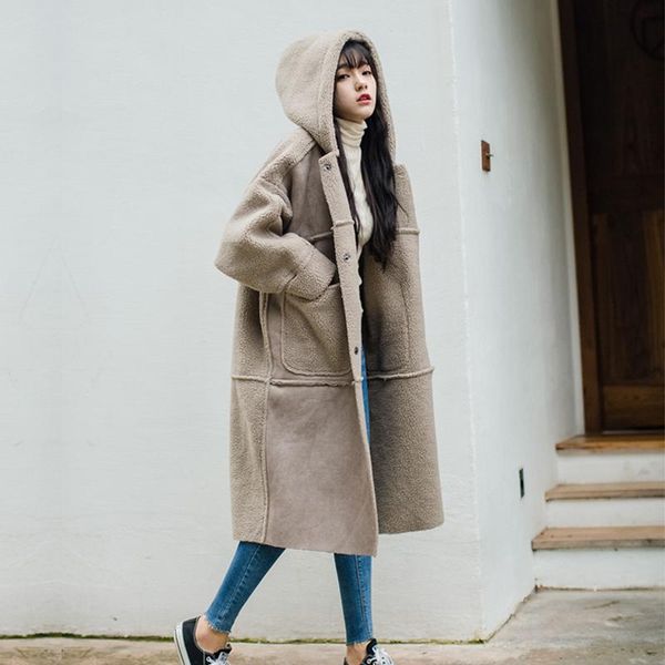 women's wool & blends winter lambs coat female fur one more loose over-the-knee deerskin flocking hooded in long cotton cotton-padded j, Black
women's wool & blends winter lambs coat female fur one more loose over-the-knee deerskin flocking hooded in long cotton cotton-padded j, Black
