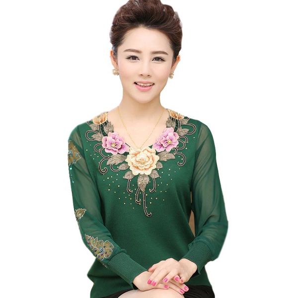 women's sweaters fashion 2021 silk spring autumn blouse middle age women knit slim sweater mother pullovers chiffon sleeve lady clothin, White;black
women's sweaters fashion 2021 silk spring autumn blouse middle age women knit slim sweater mother pullovers chiffon sleeve lady clothin, White;black