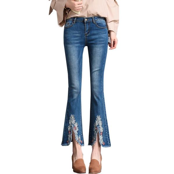 women's jeans embroidered spring women flare high waist stretch ankle length pencil pants fashion female plus size femme, Blue
women's jeans embroidered spring women flare high waist stretch ankle length pencil pants fashion female plus size femme, Blue