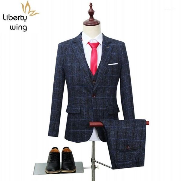 men's suits & blazers 2021 italian latest coat pant designs tweed plaid 3 piece men suit slim fit fashion wedding dress mens clothing t, White;black
men's suits & blazers 2021 italian latest coat pant designs tweed plaid 3 piece men suit slim fit fashion wedding dress mens clothing t, White;black