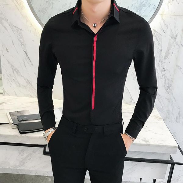 men's casual shirts gzdeerax mens solid color long sleeve dress plus size 5xl slim fit man, White;black
men's casual shirts gzdeerax mens solid color long sleeve dress plus size 5xl slim fit man, White;black
