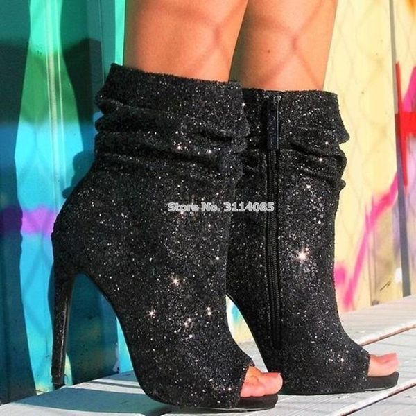 boots women black bling bing sequined short peep toe pleated dress shoes gliterring paillette chic ankle party
boots women black bling bing sequined short peep toe pleated dress shoes gliterring paillette chic ankle party