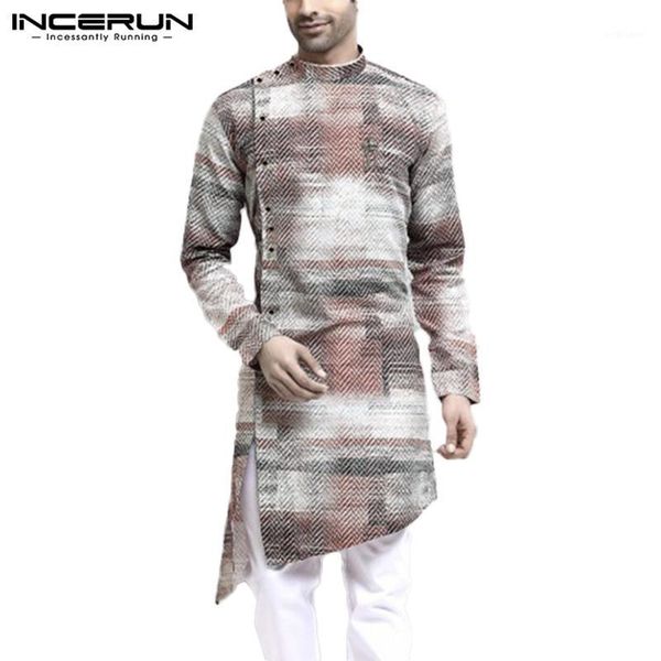 incerun clothes men shirt vintage printed long sleeve kurtas streetwear button up muslim mens irregular long shirts 20201, White;black
incerun clothes men shirt vintage printed long sleeve kurtas streetwear button up muslim mens irregular long shirts 20201, White;black