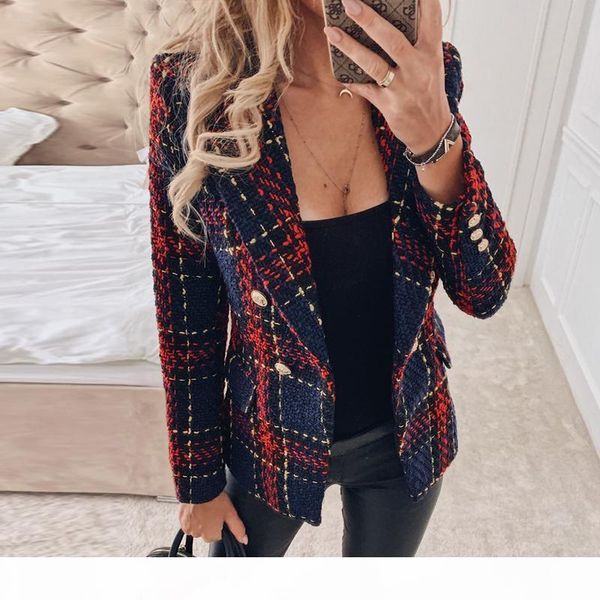 misswim elegant tweed red plaid blazer women autumn winter double-breasted blazer coat female fashion office ladies outwear new, White;black
misswim elegant tweed red plaid blazer women autumn winter double-breasted blazer coat female fashion office ladies outwear new, White;black