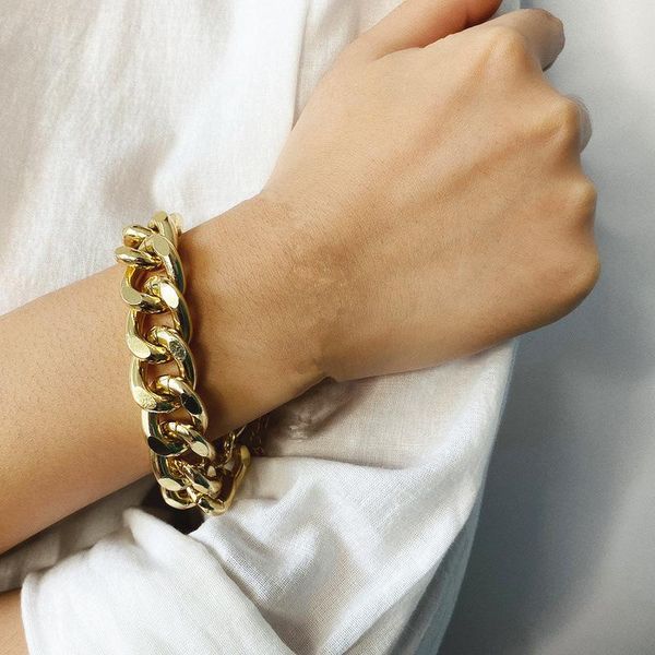 link, chain fashion cuban flat snake thick chunky link bracelets simple hip hop jewelry for lady female, Black
link, chain fashion cuban flat snake thick chunky link bracelets simple hip hop jewelry for lady female, Black