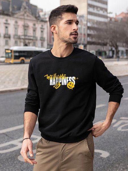 men letter and cartoon graphic pullover k2kh#, Black
men letter and cartoon graphic pullover k2kh#, Black