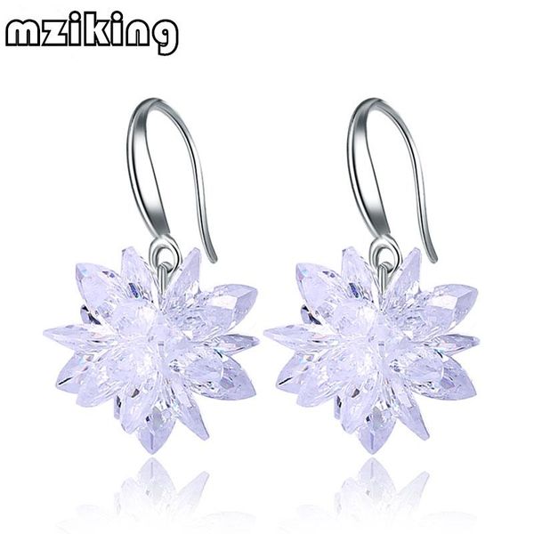 mziking new 6 color exquisite crystal zircon white snowflake earrings sterling s925 puck dangle earrings geometric e1704, Silver
mziking new 6 color exquisite crystal zircon white snowflake earrings sterling s925 puck dangle earrings geometric e1704, Silver