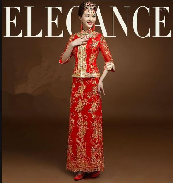 red chinese wedding dress female cheongsam gold slim chinese traditional dress women qipao for wedding party1
red chinese wedding dress female cheongsam gold slim chinese traditional dress women qipao for wedding party1