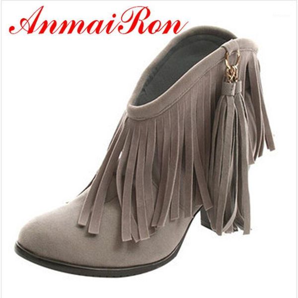 boots anmairon autumn winter ankle high heel fringe boot women fashion gladiator tassel shoes botas de inverno size 34-431, Black
boots anmairon autumn winter ankle high heel fringe boot women fashion gladiator tassel shoes botas de inverno size 34-431, Black