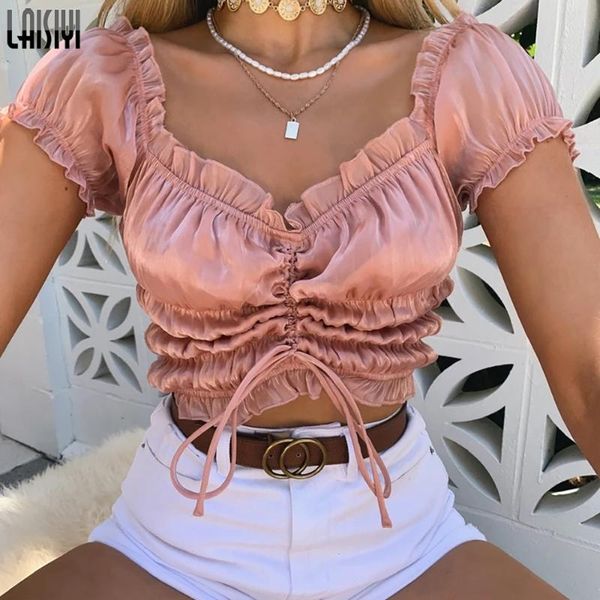 laisiyi off shoulder fashion drawstring ruched women and shirts blouse see through sheer crop blouses clothes, White
laisiyi off shoulder fashion drawstring ruched women and shirts blouse see through sheer crop blouses clothes, White