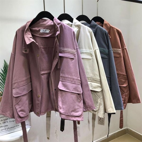 2021 spring autumn women jacket long sleeve casual coats ladies vintage harajuku loose bomber jackets outerwear plus size p709, Black;brown
2021 spring autumn women jacket long sleeve casual coats ladies vintage harajuku loose bomber jackets outerwear plus size p709, Black;brown