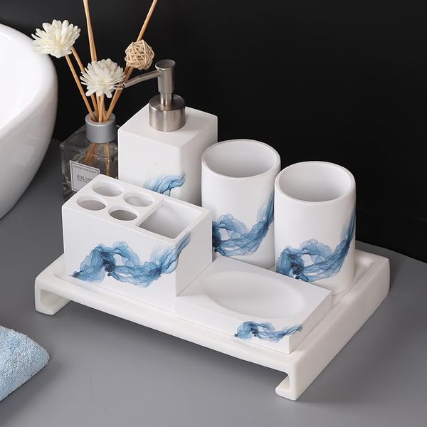 bath accessory set simplicity printed blue resin home el bathroom soap dish lotion bottle mouth cup toothbrush holder household wash
bath accessory set simplicity printed blue resin home el bathroom soap dish lotion bottle mouth cup toothbrush holder household wash