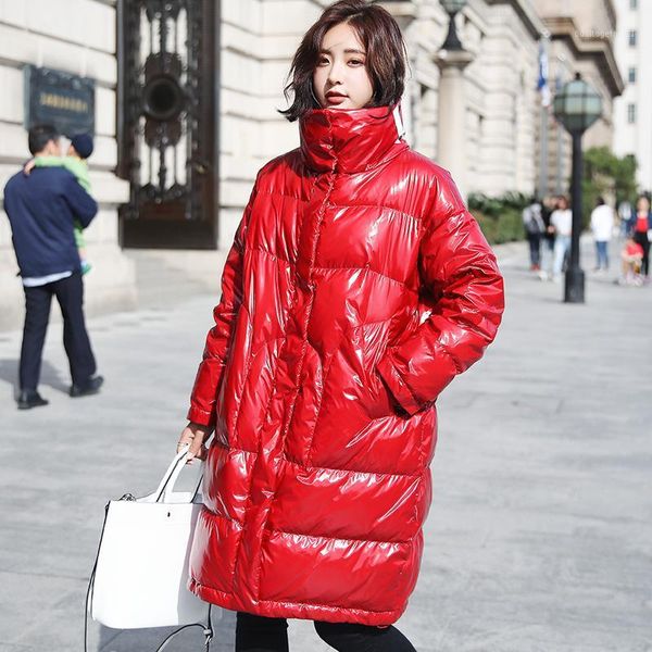 women's down & parkas winter thick 90% white duck jacket women letter print long parka 2021 fashion patent leather glossy womens coats1, Black
women's down & parkas winter thick 90% white duck jacket women letter print long parka 2021 fashion patent leather glossy womens coats1, Black