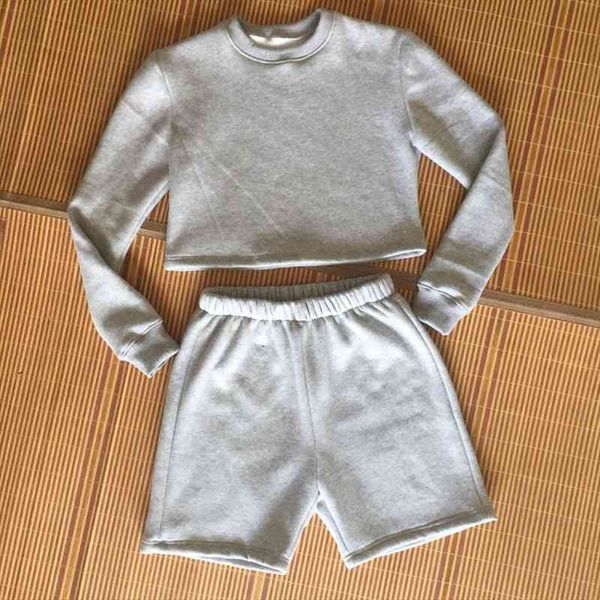 womens tracksuits 2 piece set autumn summer crop sweatshirt sporting shorts sweat set ladies two outfit solid color sets, Gray
womens tracksuits 2 piece set autumn summer crop sweatshirt sporting shorts sweat set ladies two outfit solid color sets, Gray