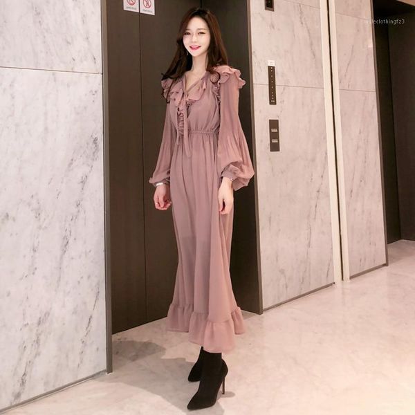 casual dresses 2021 summer fashion womens chiffon long sleeve ruffles bow girl female dress korea e0291, Black;gray
casual dresses 2021 summer fashion womens chiffon long sleeve ruffles bow girl female dress korea e0291, Black;gray
