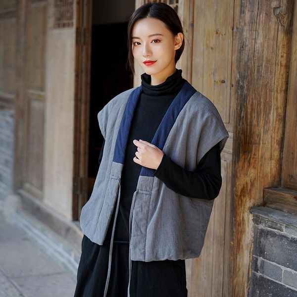 women's vests women winter 2021 cotton and linen vintage chinese style warm cloths cardigan belt coats, Black;white
women's vests women winter 2021 cotton and linen vintage chinese style warm cloths cardigan belt coats, Black;white
