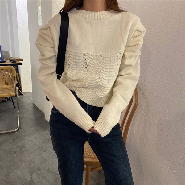 2021 new women's fancy winter clothes sweater vest solid puff sleeve-to-neck standard wave rx70, White;black
2021 new women's fancy winter clothes sweater vest solid puff sleeve-to-neck standard wave rx70, White;black