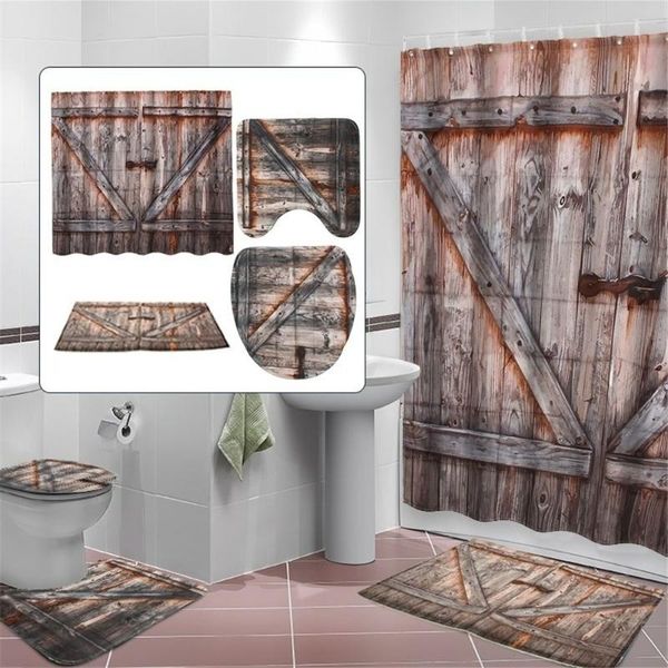 shower curtains 4 in 1 vintage wooden door waterproof bathroom 180*180cm curtain toilet seat cover rug mat set with 12 hooks
shower curtains 4 in 1 vintage wooden door waterproof bathroom 180*180cm curtain toilet seat cover rug mat set with 12 hooks