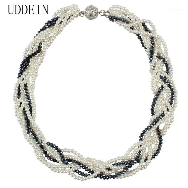 uddein vintage multi layer weave crystal simulated necklace for women nigerian wedding jewelry statement choker gift1, Golden;silver
uddein vintage multi layer weave crystal simulated necklace for women nigerian wedding jewelry statement choker gift1, Golden;silver