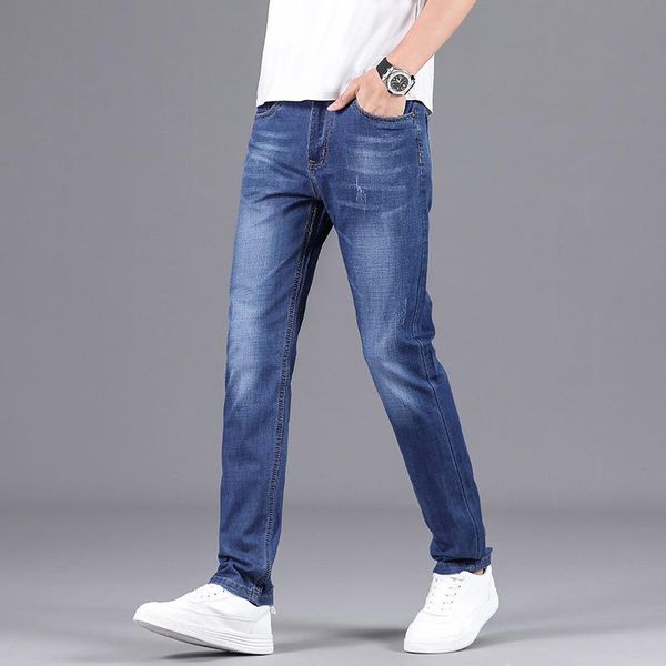 spring summer men's jeans straight slim thin jeans for men clothing trendy brand stretch casual pants loose trousers male trend, Blue
spring summer men's jeans straight slim thin jeans for men clothing trendy brand stretch casual pants loose trousers male trend, Blue