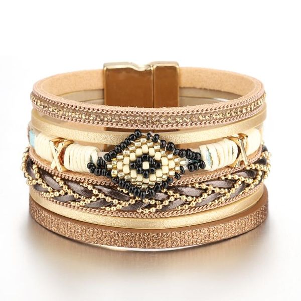 leather bracelet women fashion evil eye charm wide wrap bracelet bohemian ladies party gift jewelry wholesale, Golden;silver
leather bracelet women fashion evil eye charm wide wrap bracelet bohemian ladies party gift jewelry wholesale, Golden;silver