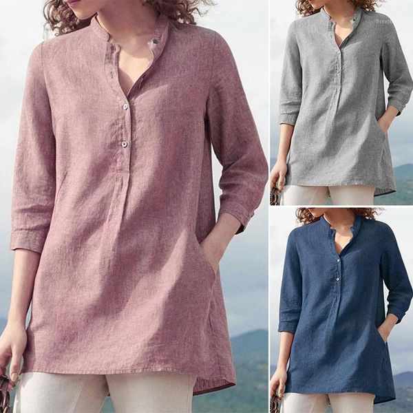 fashion button shirts women's summer blouse 2021 casual 3/4 sleeve blusas female v neck plus size woman tunic 5xl1, White
fashion button shirts women's summer blouse 2021 casual 3/4 sleeve blusas female v neck plus size woman tunic 5xl1, White