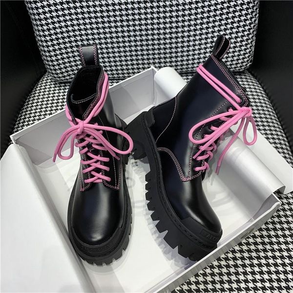 new women boots rubber sole boots lace up booties platform flat heels round toe casual fashion ankle gothic shoes, Black
new women boots rubber sole boots lace up booties platform flat heels round toe casual fashion ankle gothic shoes, Black