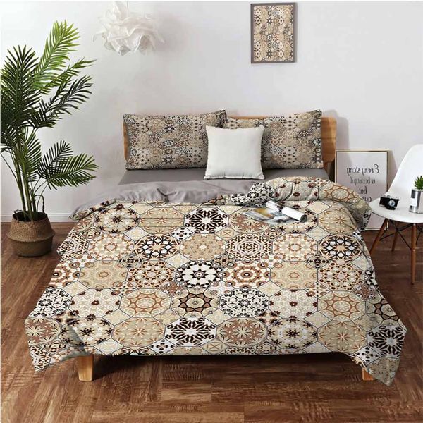 octagonal and square ornaments retro colored old fashioned tilebedding 3-piece set
octagonal and square ornaments retro colored old fashioned tilebedding 3-piece set