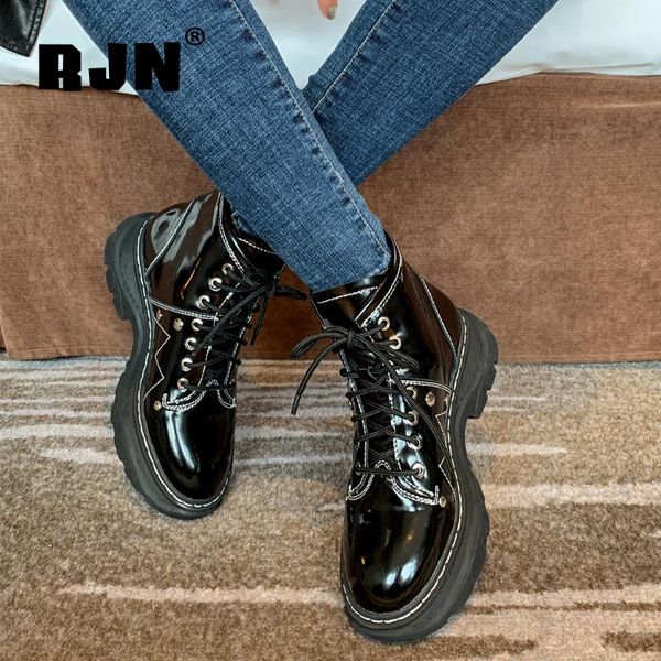 boots rjn stylish ankle cow leather round toe lace-up women shoes autumn casual platform black basic ro328
boots rjn stylish ankle cow leather round toe lace-up women shoes autumn casual platform black basic ro328