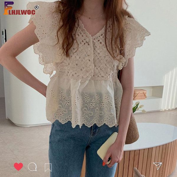 women's t-shirt hollow out belly design chic summer flare sleeve slim fitted korean japan preppy style girls lolita lace shirt blouses, White
women's t-shirt hollow out belly design chic summer flare sleeve slim fitted korean japan preppy style girls lolita lace shirt blouses, White