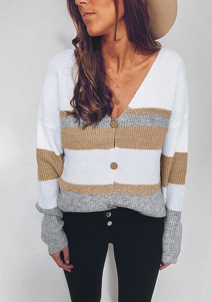 cross-border 2020 autumn and winter new multi-color mosaic knitwear cardigan v-neck sweater coat, White
cross-border 2020 autumn and winter new multi-color mosaic knitwear cardigan v-neck sweater coat, White