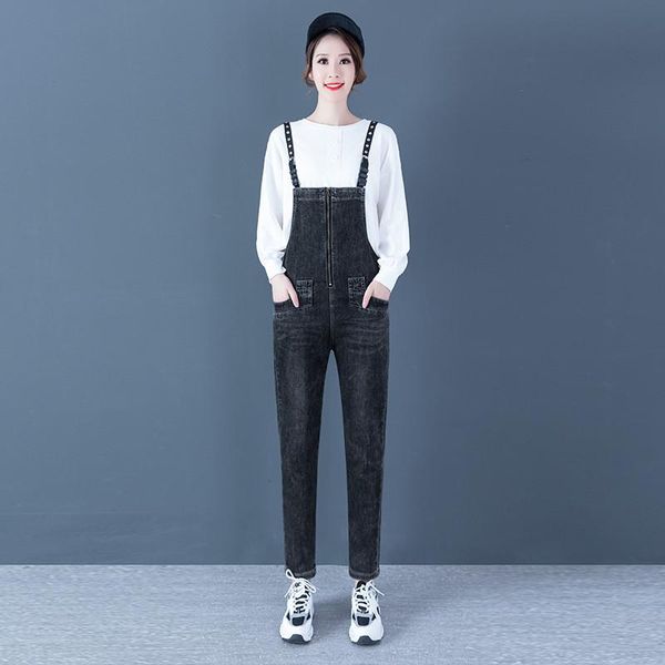 lqxlsa new style of jeans overalls full length fake zippers shoulder belt trousers in autumn cargo pants denim jumpsuit women, Blue
lqxlsa new style of jeans overalls full length fake zippers shoulder belt trousers in autumn cargo pants denim jumpsuit women, Blue