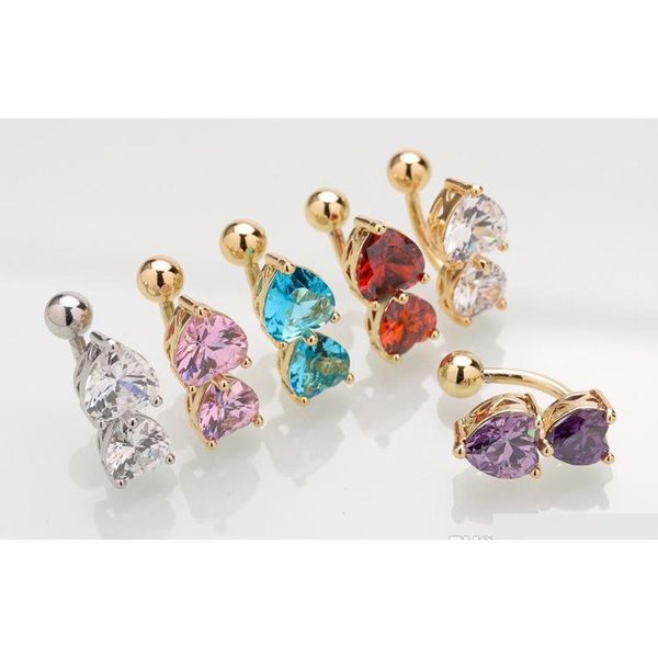 6 colors reverse crystal bar belly ring gold body piercing button navel two heart body pierce jewelry xjhpj, Silver
6 colors reverse crystal bar belly ring gold body piercing button navel two heart body pierce jewelry xjhpj, Silver