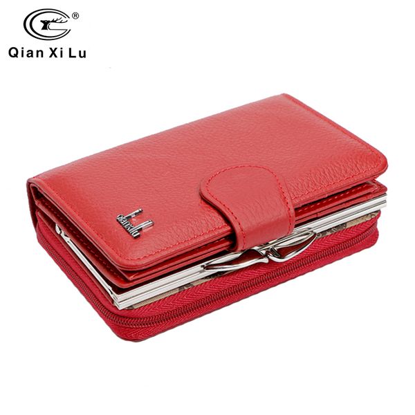 qianxilu new brand women wallets cowhide leather zipper and hasp coin purses female wallet gift c1115, Red;black
qianxilu new brand women wallets cowhide leather zipper and hasp coin purses female wallet gift c1115, Red;black