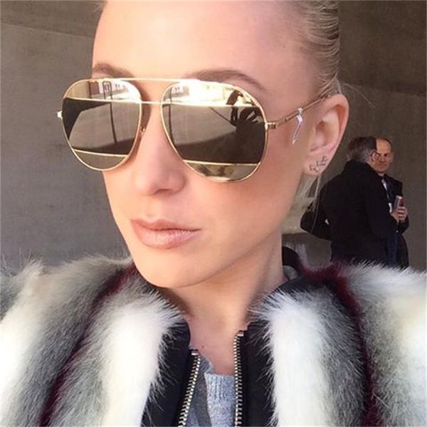 sunglasses matte gold silver lens mirror designer big frame unique trendy eyewear for men/women uv400, White;black
sunglasses matte gold silver lens mirror designer big frame unique trendy eyewear for men/women uv400, White;black