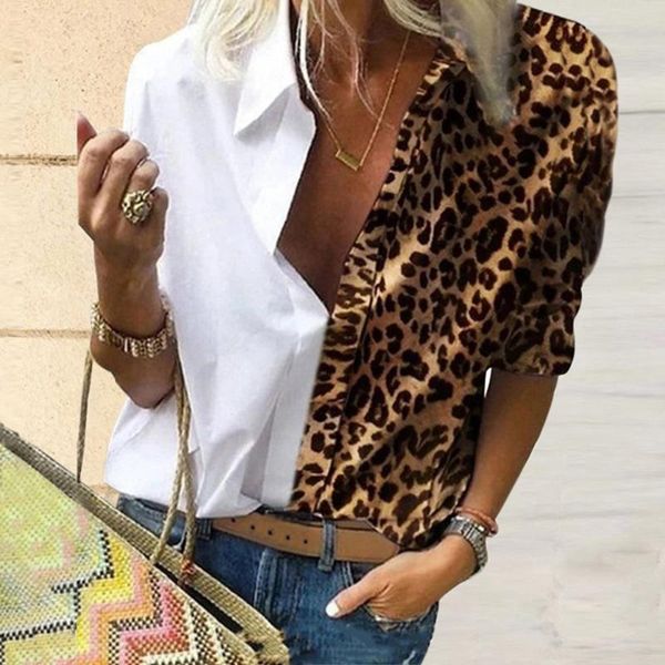fashion leopard blouse shirt women turn down collar shirts fall long sleeve v-neck casual female plus size blouse, White
fashion leopard blouse shirt women turn down collar shirts fall long sleeve v-neck casual female plus size blouse, White
