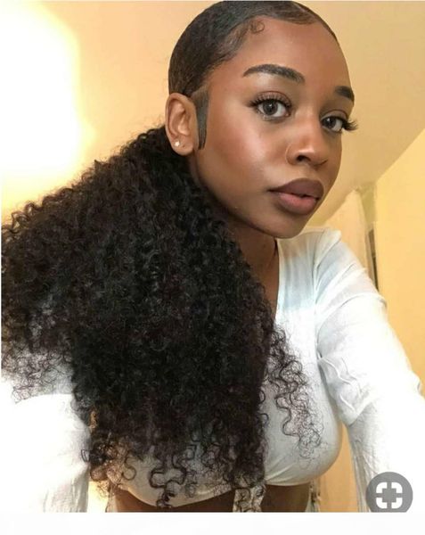 beauty brazilian drawstring pony tail human hair piece kinky curly wrap around clip in pony tail remy virgin hairpieces natural color, Black
beauty brazilian drawstring pony tail human hair piece kinky curly wrap around clip in pony tail remy virgin hairpieces natural color, Black