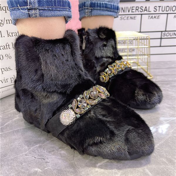 designer shoes black women furry ankle boots crystal short booties 2020 new winter warm bota feminina mink fur snow boots flat s
designer shoes black women furry ankle boots crystal short booties 2020 new winter warm bota feminina mink fur snow boots flat s
