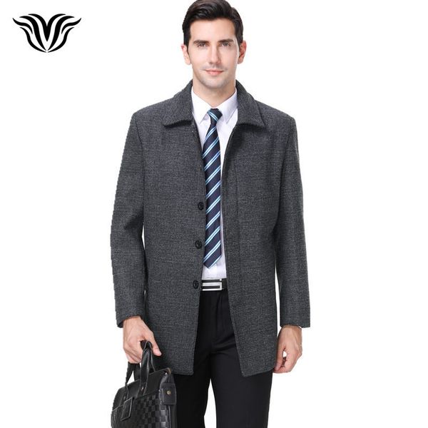 2018 winter new style fashion warm gray wool coat lapel single-breasted men's business casual coat, Blue
2018 winter new style fashion warm gray wool coat lapel single-breasted men's business casual coat, Blue