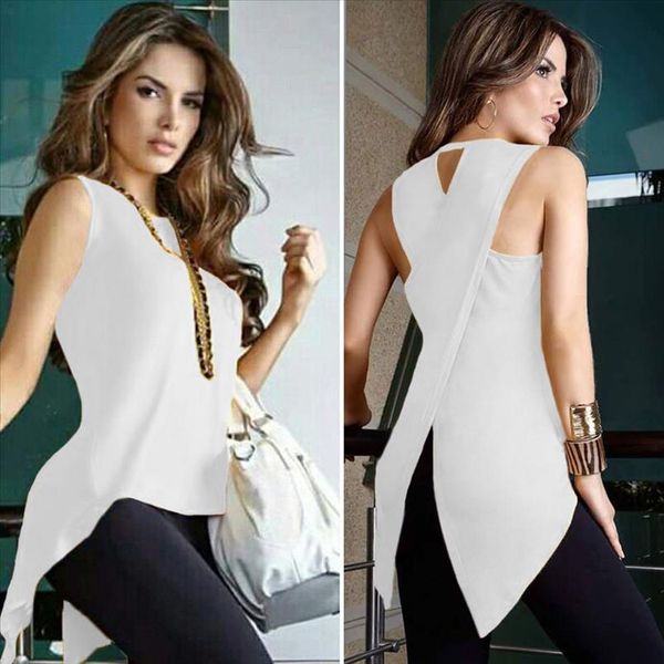 blouse women summer women cross back sleeveless blouse ladies strappy vest tank blusas mujer dames kleding, White
blouse women summer women cross back sleeveless blouse ladies strappy vest tank blusas mujer dames kleding, White