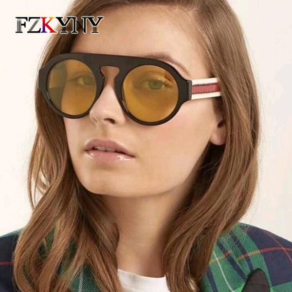 sunglasses fzkyny classic round women men italy brand designer thick leg modern eyewear black&yellow oculos uv4001, White;black
sunglasses fzkyny classic round women men italy brand designer thick leg modern eyewear black&yellow oculos uv4001, White;black