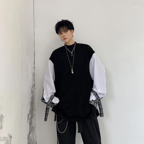 men splice long sleeve loose half turtleneck casual pullover hoodie male women streetwear hip hop sweatshirt outerwear1, Black
men splice long sleeve loose half turtleneck casual pullover hoodie male women streetwear hip hop sweatshirt outerwear1, Black
