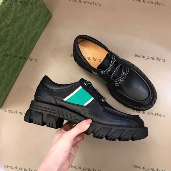 black leather lace-up thick bottom dress shoes for man rubber lug sole oxfords red and green web business wedding casual work loafers 
black leather lace-up thick bottom dress shoes for man rubber lug sole oxfords red and green web business wedding casual work loafers