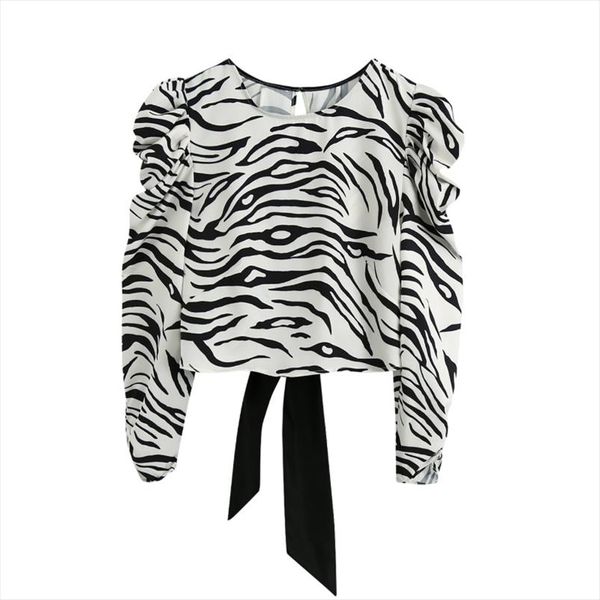 women zebra stripe print puff sleeve short shirt vintage femme back fork bow blouse casual lady loose smock blusas s8012, White
women zebra stripe print puff sleeve short shirt vintage femme back fork bow blouse casual lady loose smock blusas s8012, White
