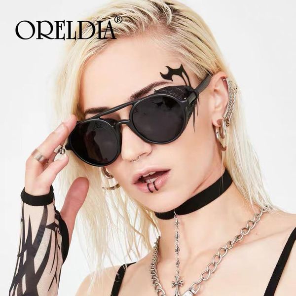vintage round punk sunglasses men leather luxury personality black red women eyewear retro shades uv400 lunette soleil femme, White;black
vintage round punk sunglasses men leather luxury personality black red women eyewear retro shades uv400 lunette soleil femme, White;black