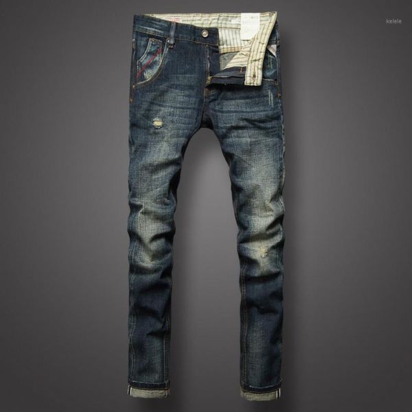 italian style vintage designer men's jeans slim fit ripped jeans casual pants brand classical men biker1, Blue
italian style vintage designer men's jeans slim fit ripped jeans casual pants brand classical men biker1, Blue