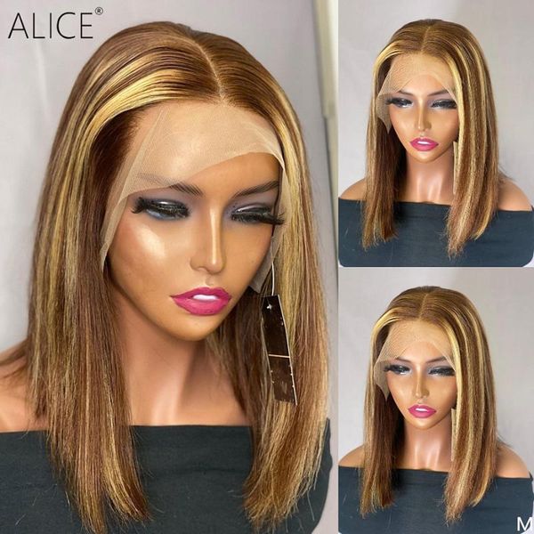 alice highlight bob t-part lace front human hair wigs 130% density scalp closure wigs with baby hair non-remy, Black;brown
alice highlight bob t-part lace front human hair wigs 130% density scalp closure wigs with baby hair non-remy, Black;brown