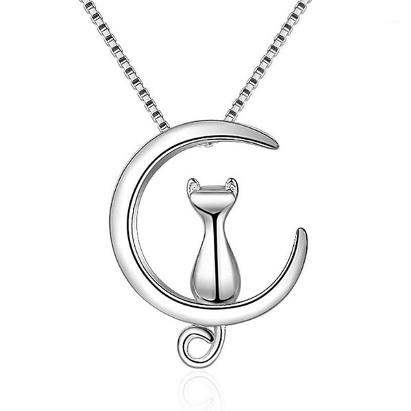 trendy pure 925 silver necklaces cute cat standing moon shaped pendant necklaces for women girls birthday gifts jewelry1
trendy pure 925 silver necklaces cute cat standing moon shaped pendant necklaces for women girls birthday gifts jewelry1