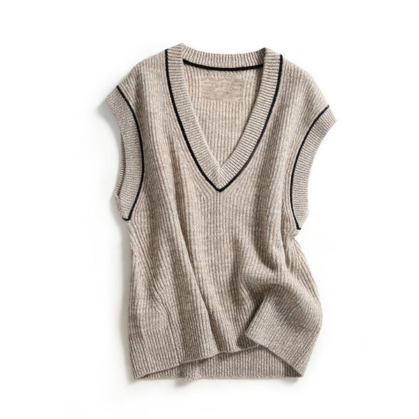 tailor sheep wool sweater vest women spring fall lazy loose v-neck pullover vest jacket y201128, Black;white
tailor sheep wool sweater vest women spring fall lazy loose v-neck pullover vest jacket y201128, Black;white