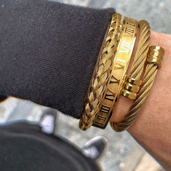 3pcs/set classical men bracelet handmade stainless steel hemp rope buckle open bangles pulseira bileklik luxury jewelry y200730, Black
3pcs/set classical men bracelet handmade stainless steel hemp rope buckle open bangles pulseira bileklik luxury jewelry y200730, Black